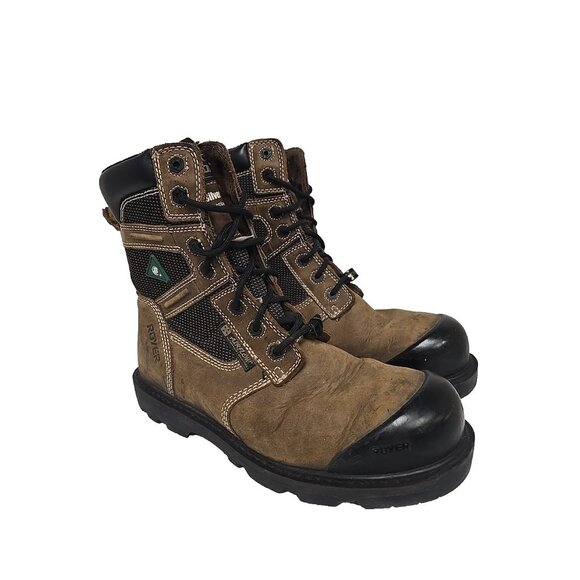 Royer Men's 8'' Metal-Free Comp Toe Comp Plate Work Boots 8680FLX Brown Size 12M